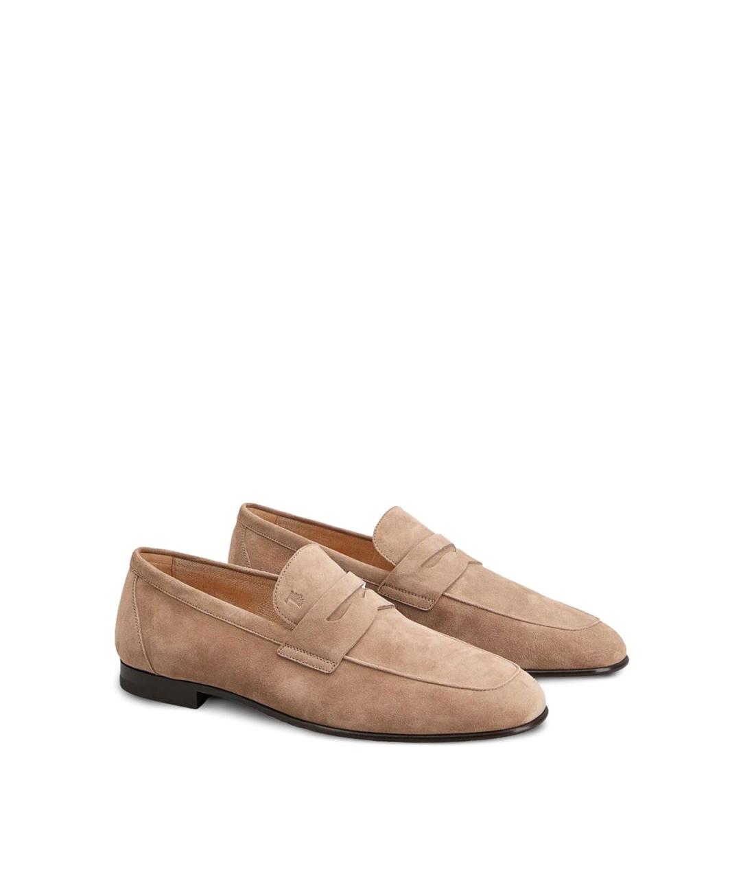 TOD'S Бежевые кожаные лоферы, фото 2