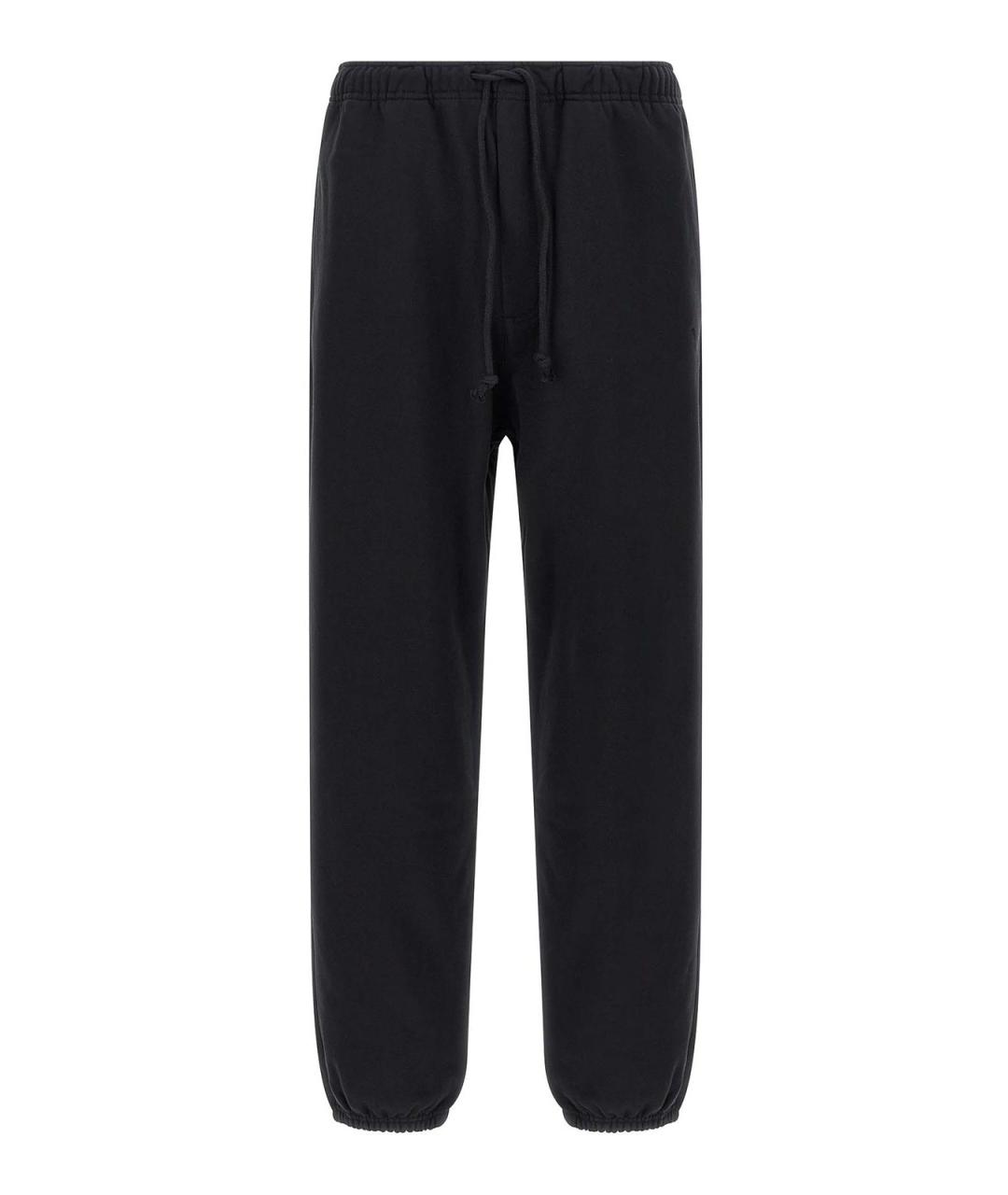 Y-3 Черные хлопковые повседневные брюки, фото 1