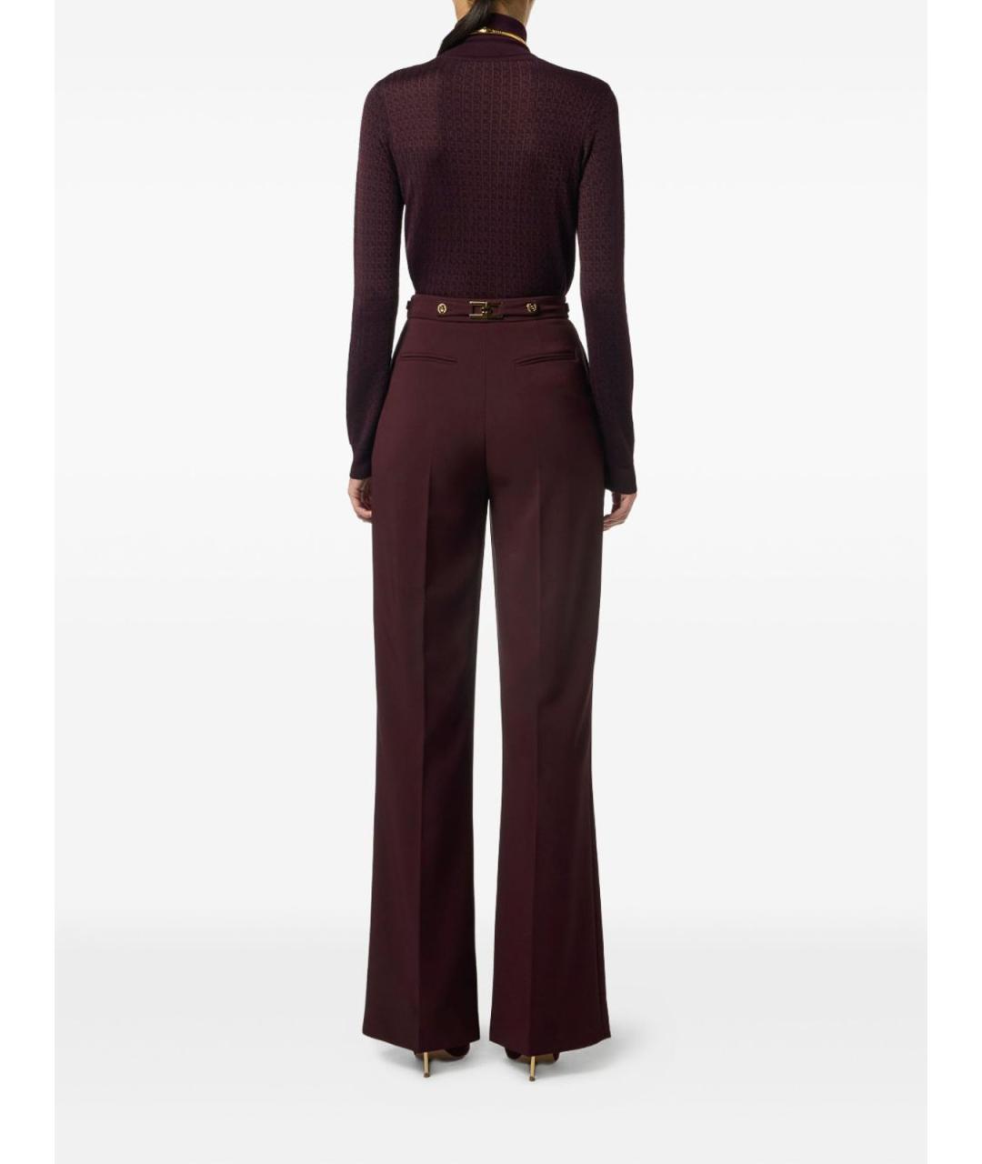 ELISABETTA FRANCHI Бордовая шерстяная водолазка, фото 4