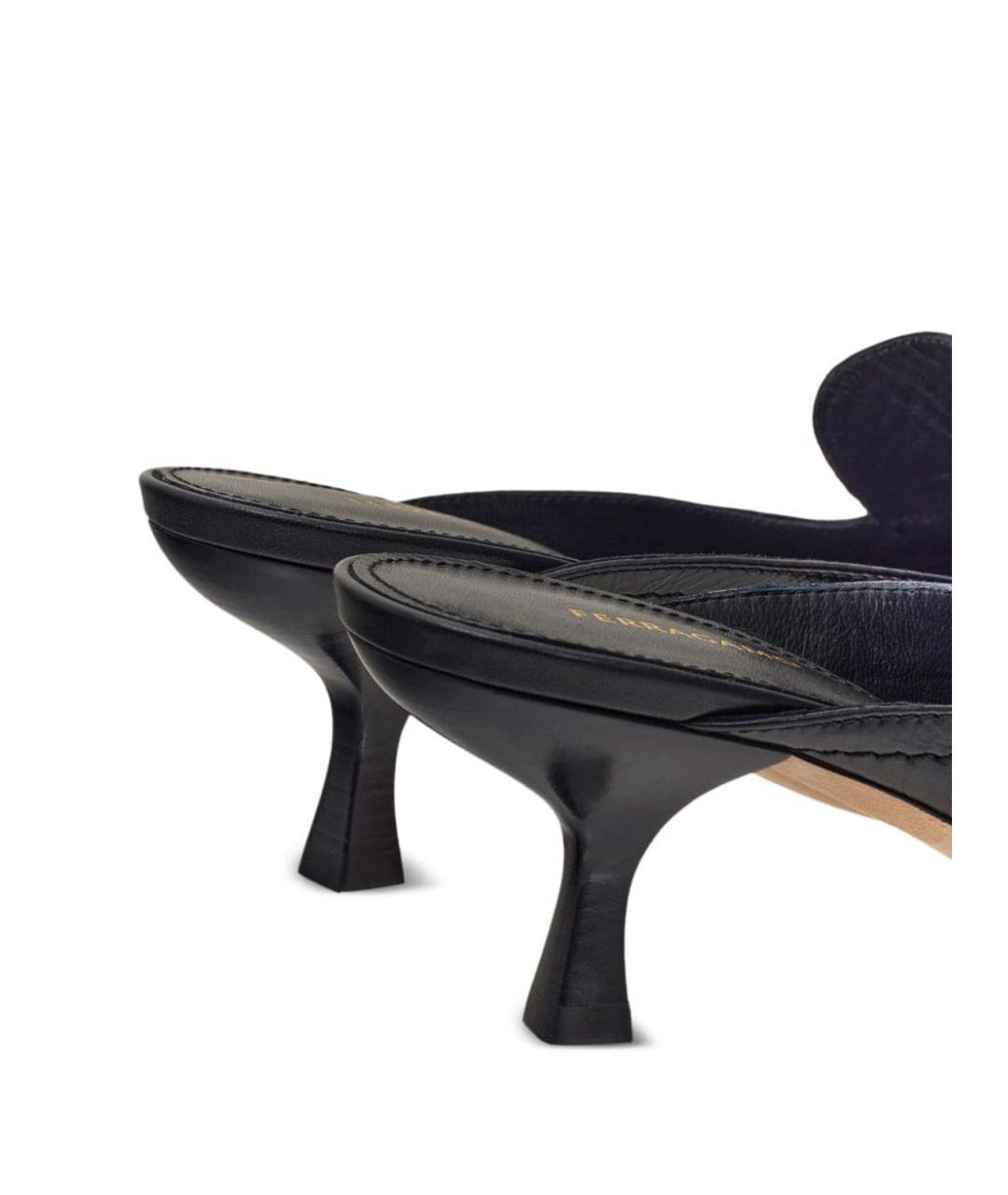 FERRAGAMO Черные кожаные сандалии, фото 4