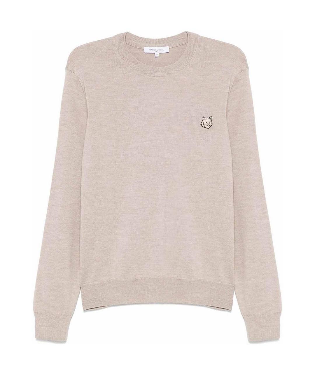 MAISON KITSUNE Бежевый шерстяной джемпер / свитер, фото 1