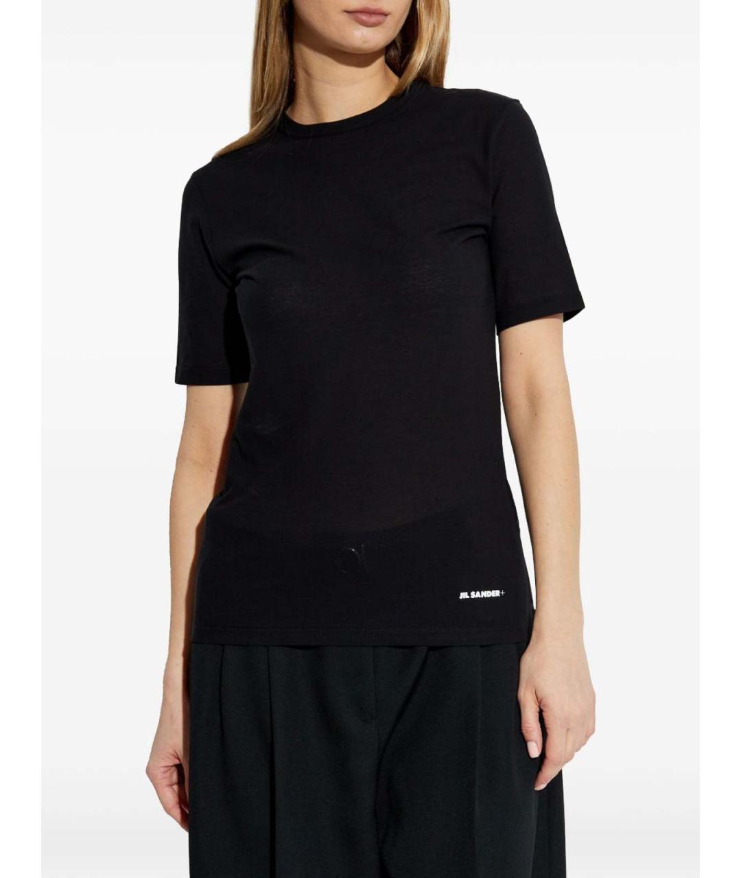 JIL SANDER Черная хлопковая футболка, фото 3