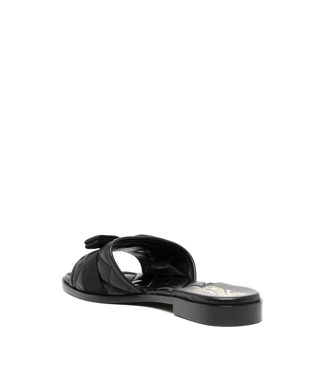 FERRAGAMO Черные кожаные сандалии, фото 4