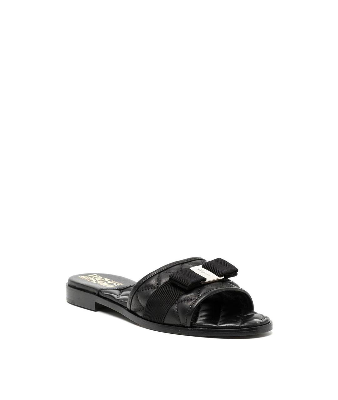 FERRAGAMO Черные кожаные сандалии, фото 3
