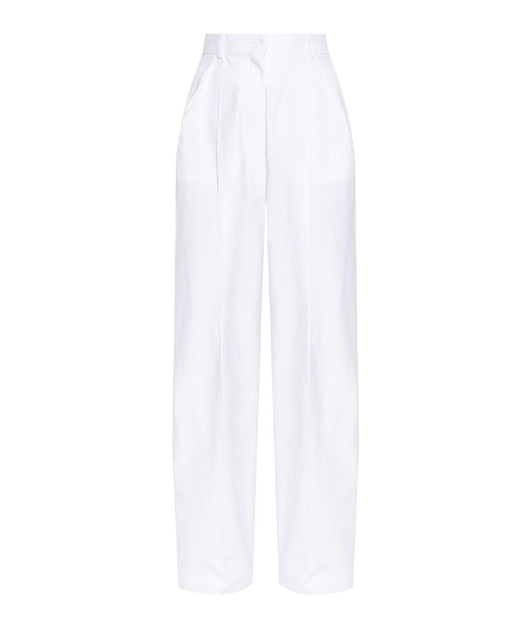 SPORTMAX Белые хлопковые брюки широкие, фото 1