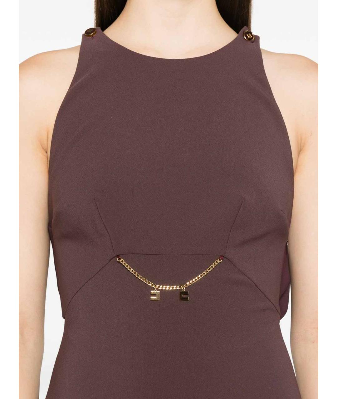 ELISABETTA FRANCHI Бордовое повседневное платье, фото 4