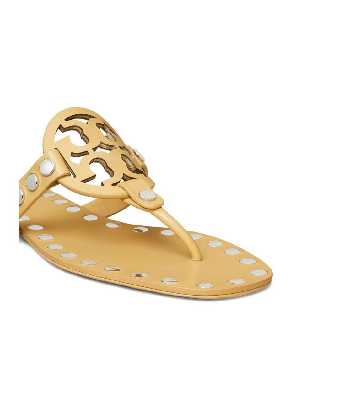 TORY BURCH Желтые кожаные сандалии, фото 4