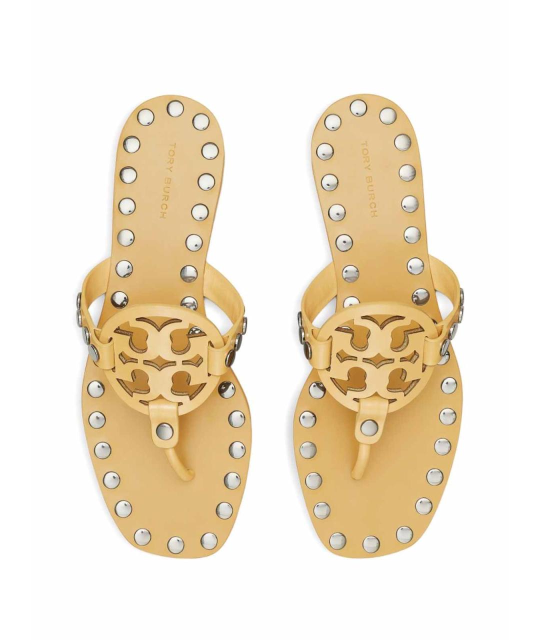 TORY BURCH Желтые кожаные сандалии, фото 5