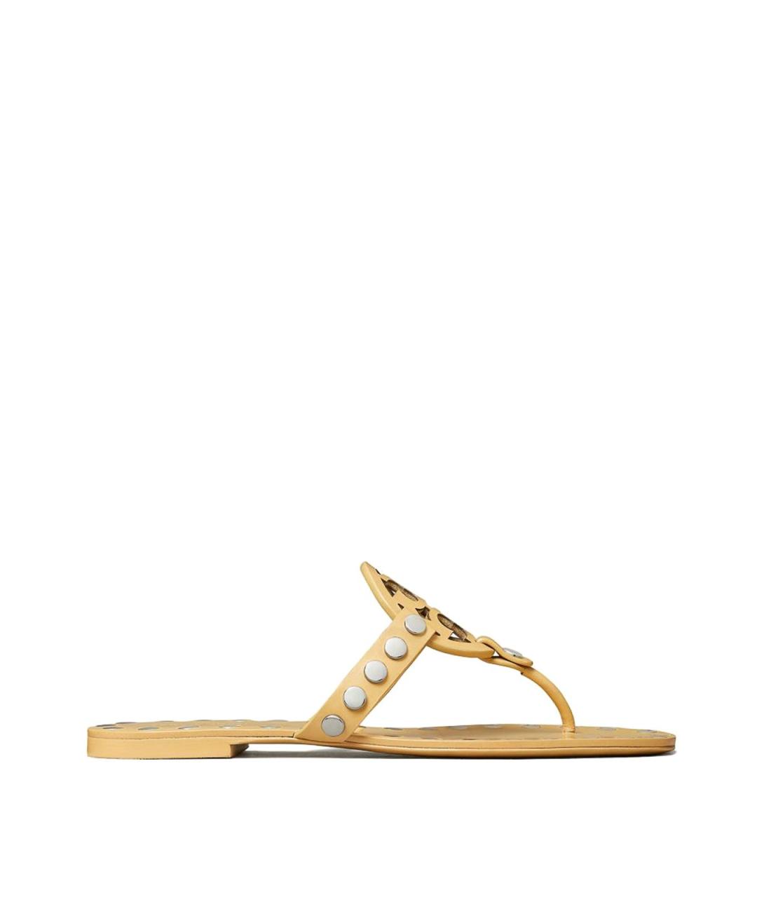 TORY BURCH Желтые кожаные сандалии, фото 1