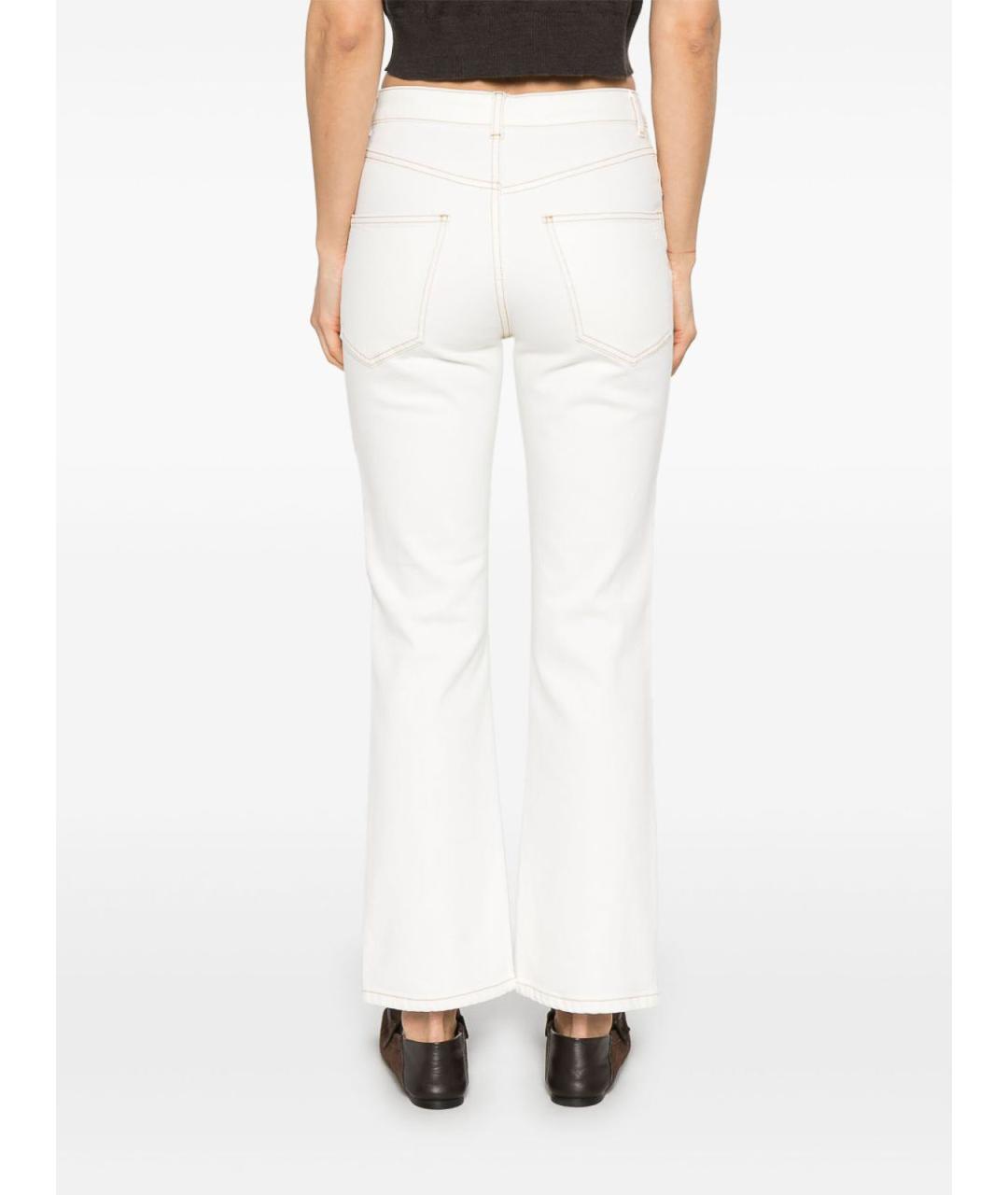 TORY BURCH Белые хлопковые джинсы клеш, фото 5