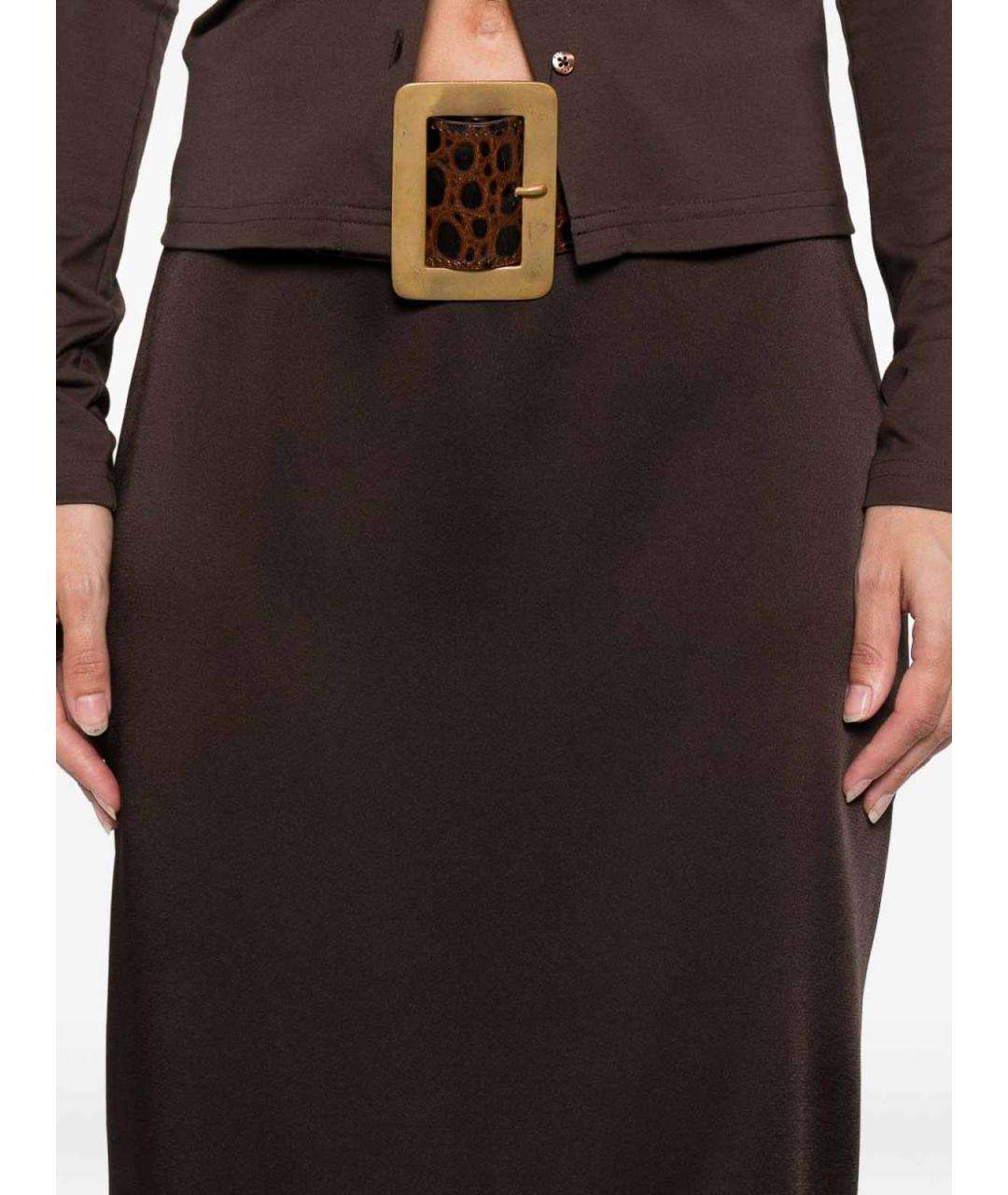 TOM FORD Коричневая ацетатная юбка миди, фото 4