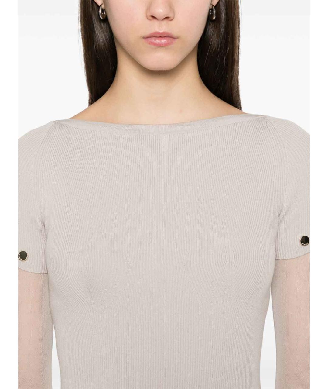 SPORTMAX Серое полиэстеровое повседневное платье, фото 6