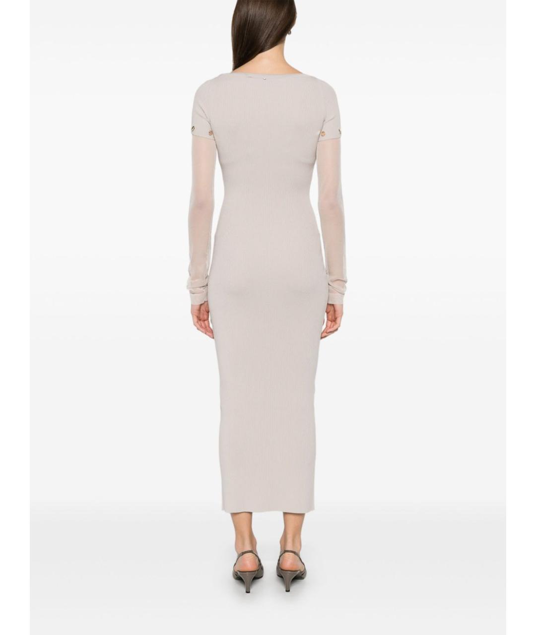 SPORTMAX Серое полиэстеровое повседневное платье, фото 3