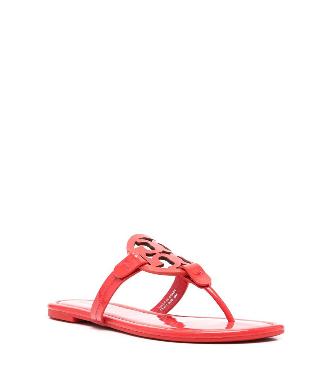 TORY BURCH Красные сандалии из лакированной кожи, фото 3
