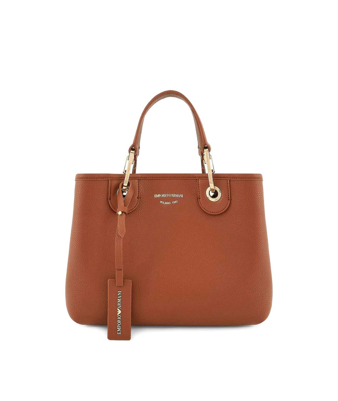 EMPORIO ARMANI Коричневая сумка тоут из искусственной кожи, фото 1