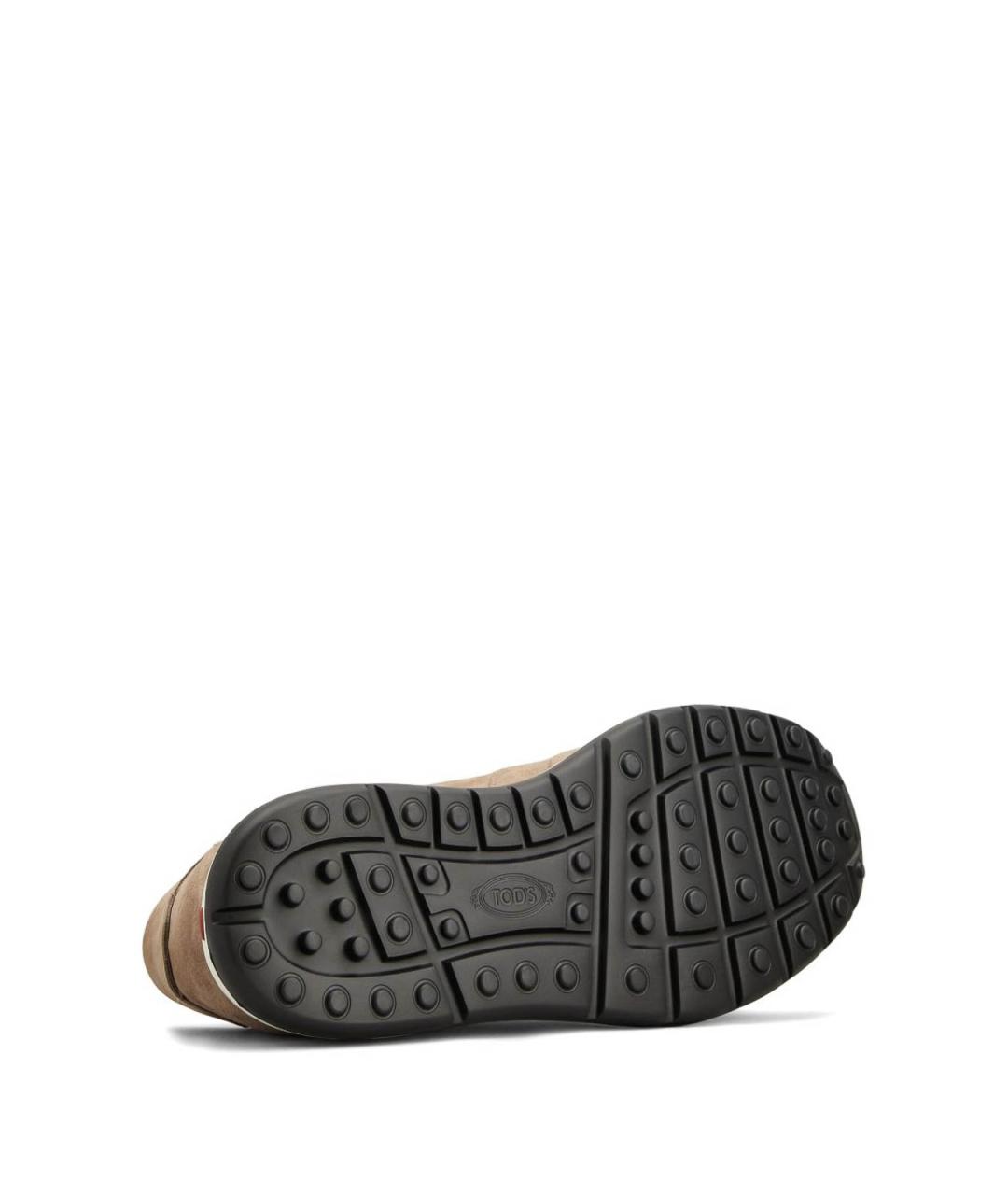 TOD'S Бежевые резиновые низкие кроссовки / кеды, фото 4