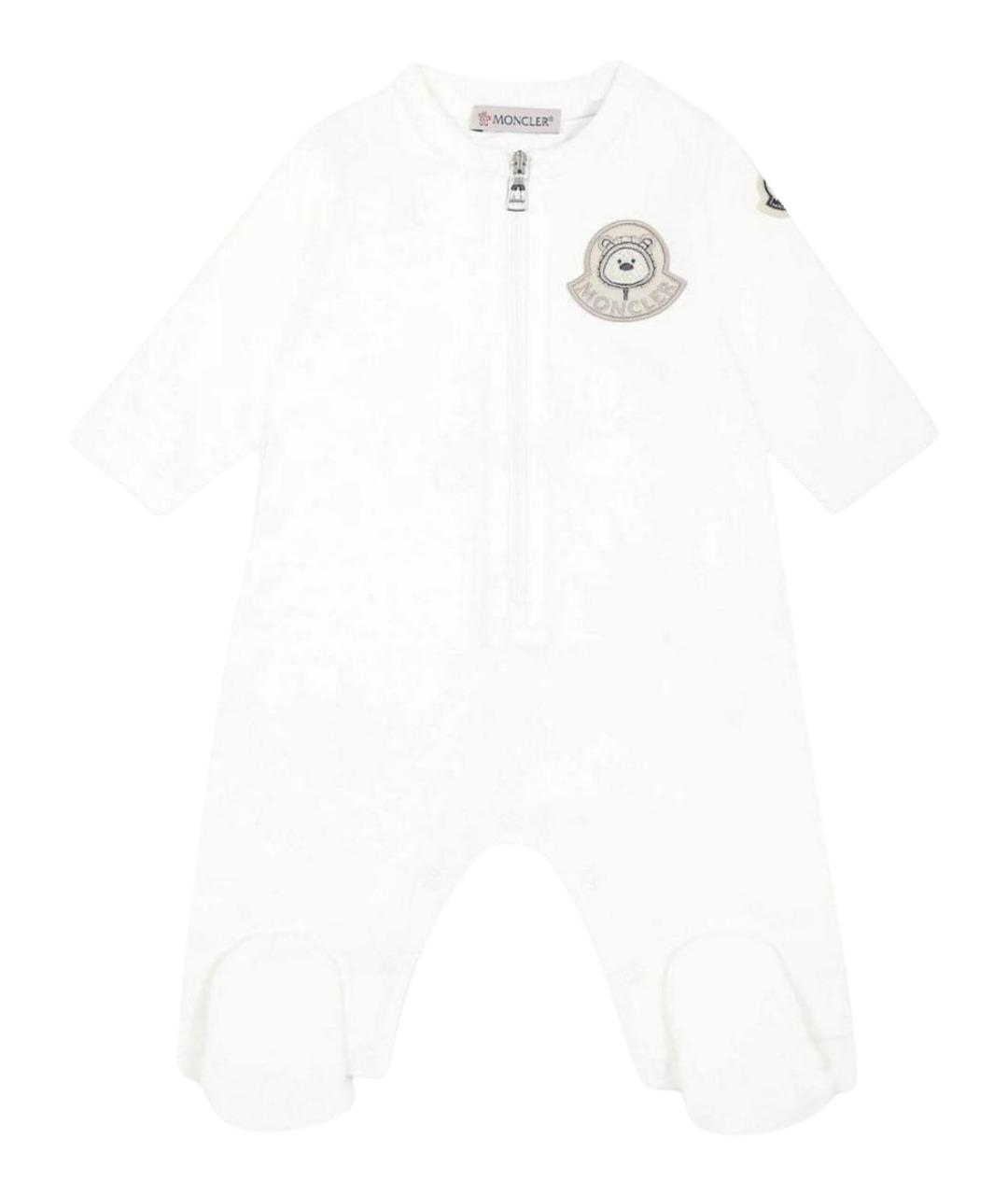 MONCLER Белый хлопковый комбинезон, фото 1