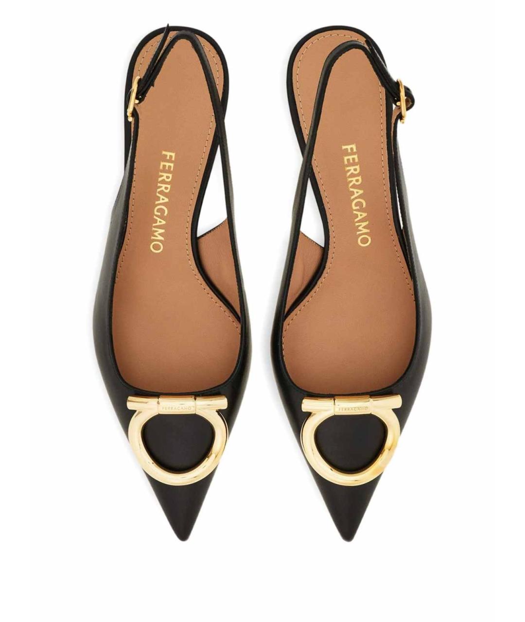 FERRAGAMO Черные кожаные туфли, фото 3