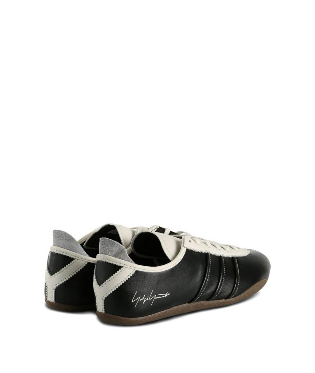 Y-3 Черные кожаные низкие кроссовки / кеды, фото 3