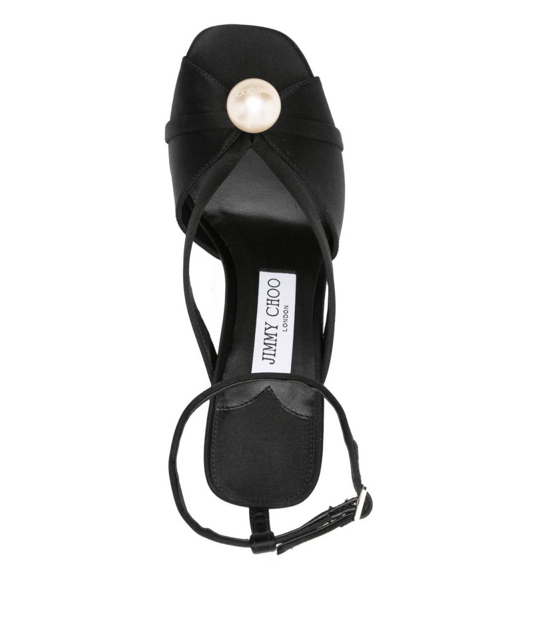 JIMMY CHOO Черные синтетические босоножки, фото 4