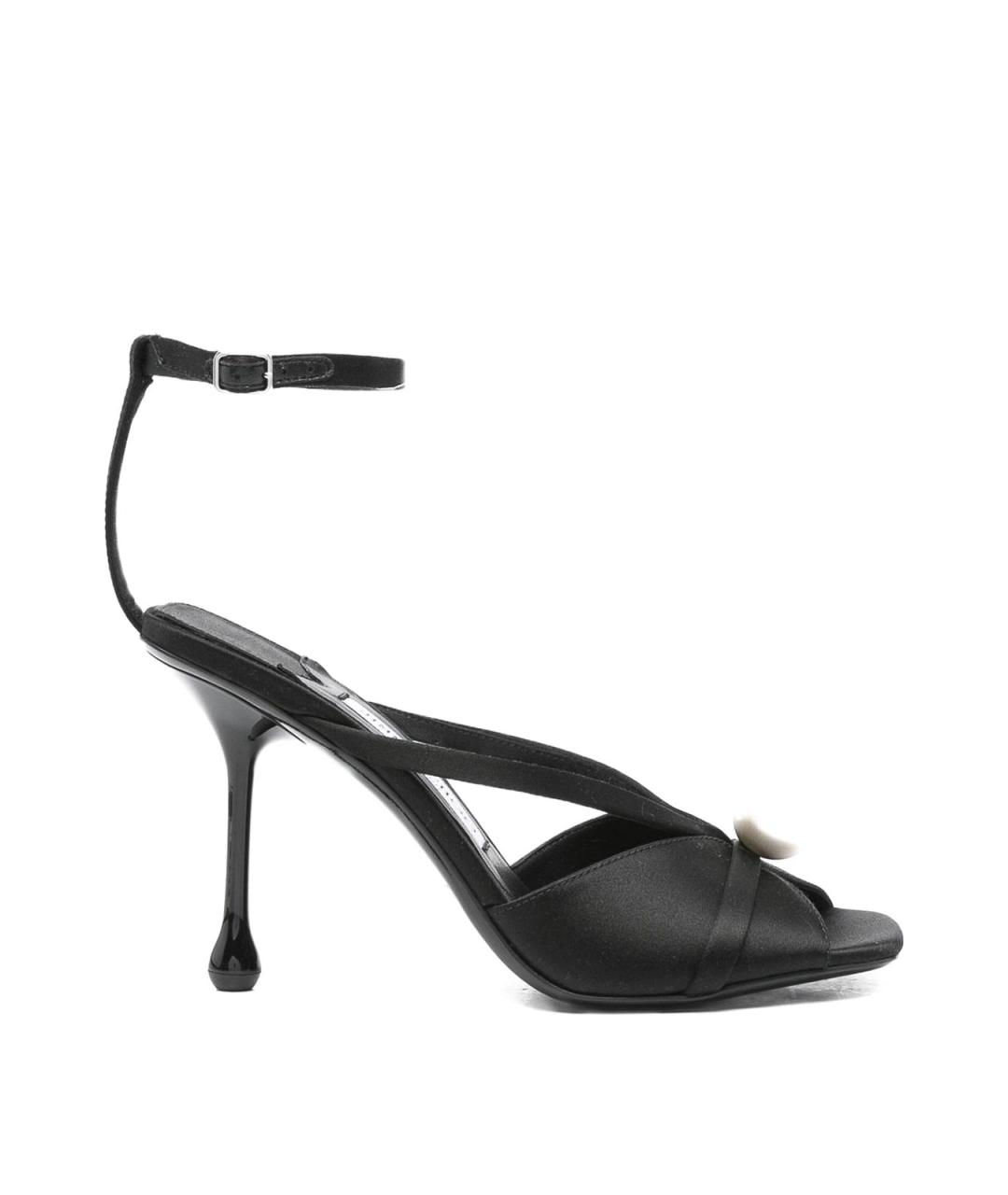 JIMMY CHOO Черные синтетические босоножки, фото 1