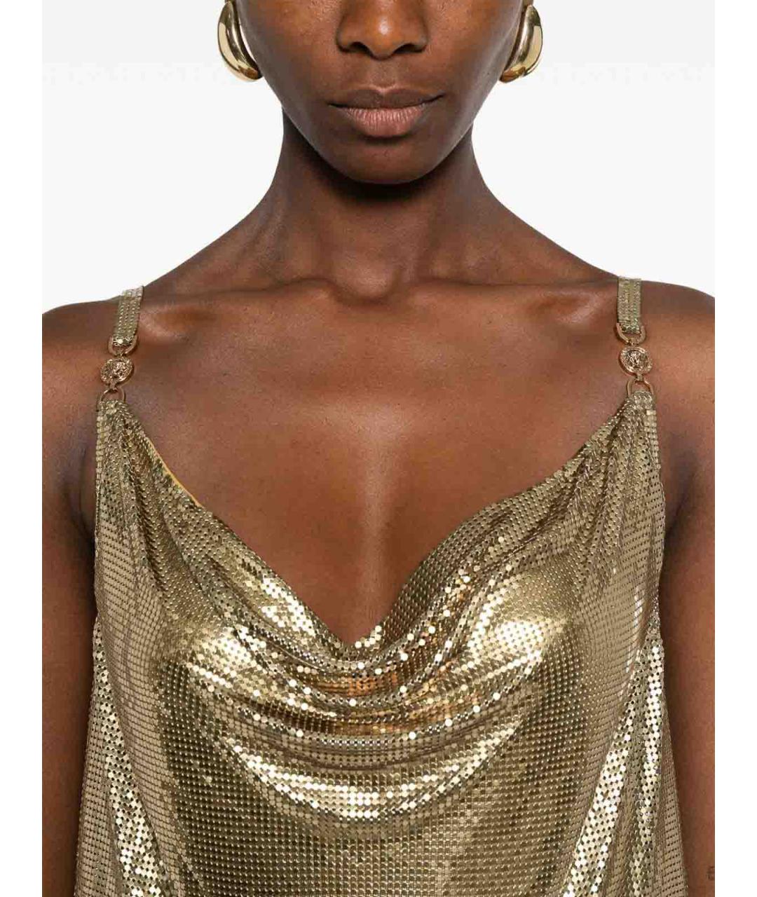 VERSACE Золотое коктейльное платье, фото 4