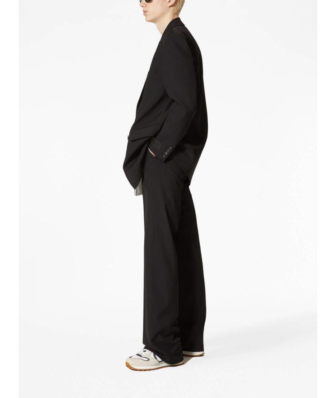 VALENTINO Черные шерстяные классические брюки, фото 2