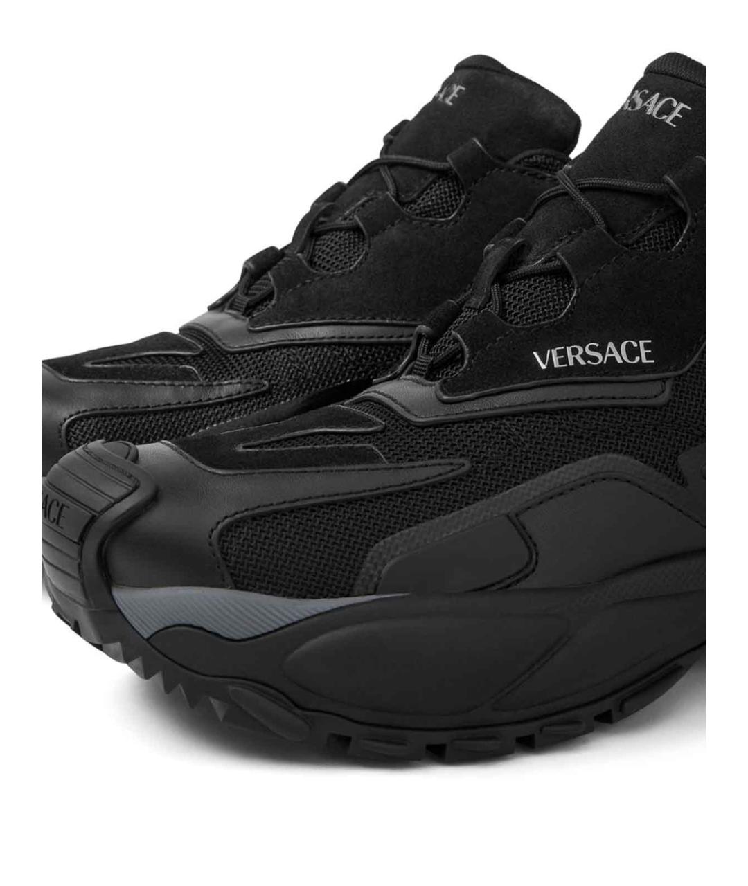 VERSACE Черные низкие кроссовки / кеды, фото 2