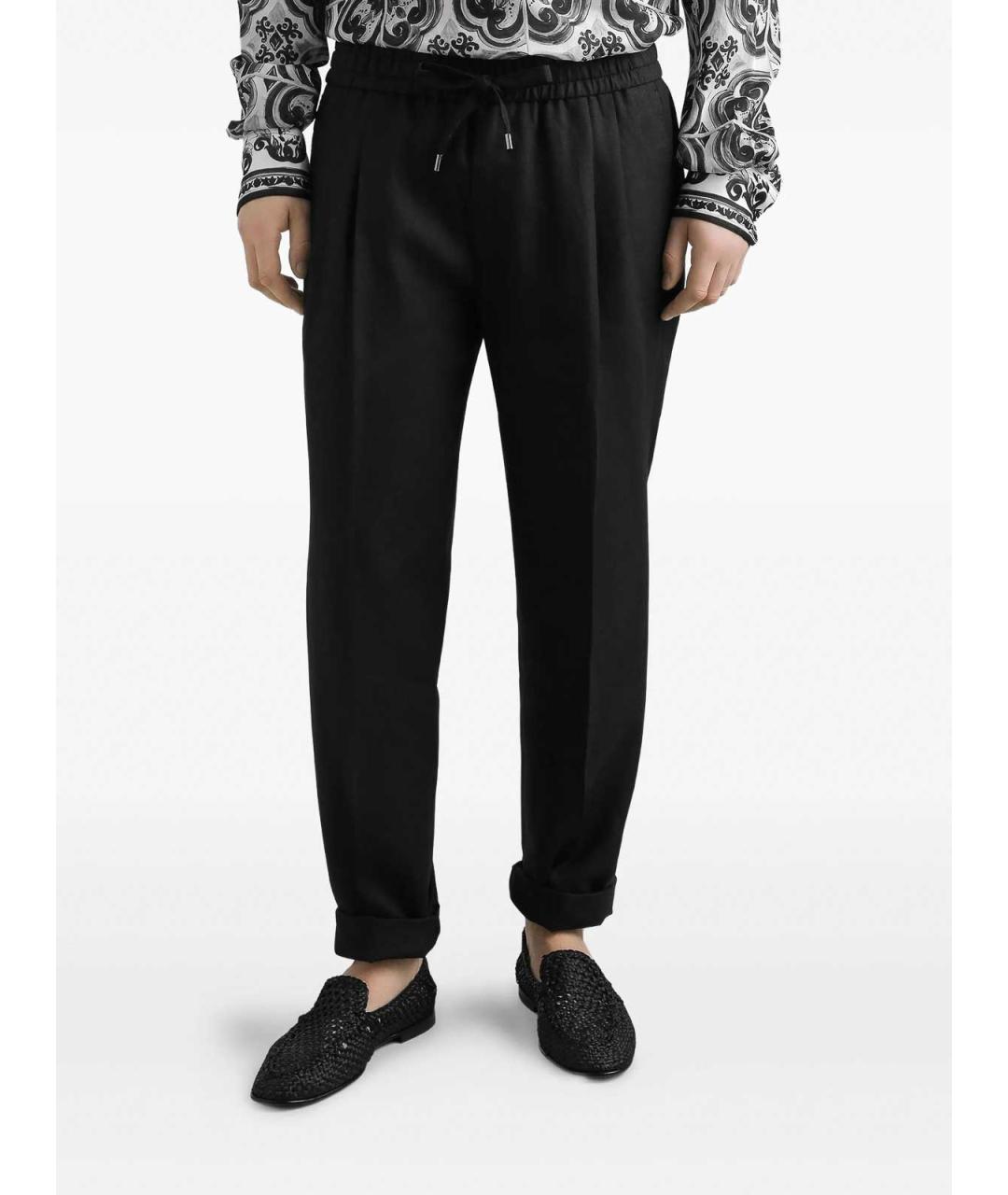 DOLCE&GABBANA Черный льняной спортивный костюм, фото 4