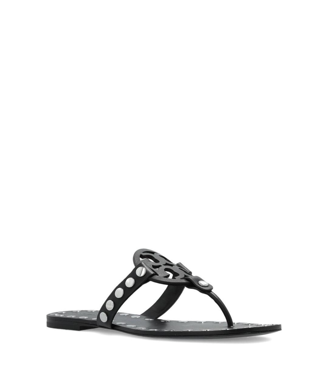 TORY BURCH Черные кожаные балетки, фото 3
