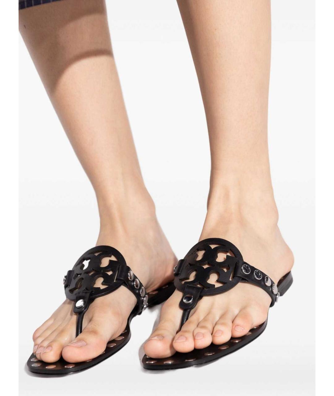 TORY BURCH Черные кожаные балетки, фото 5