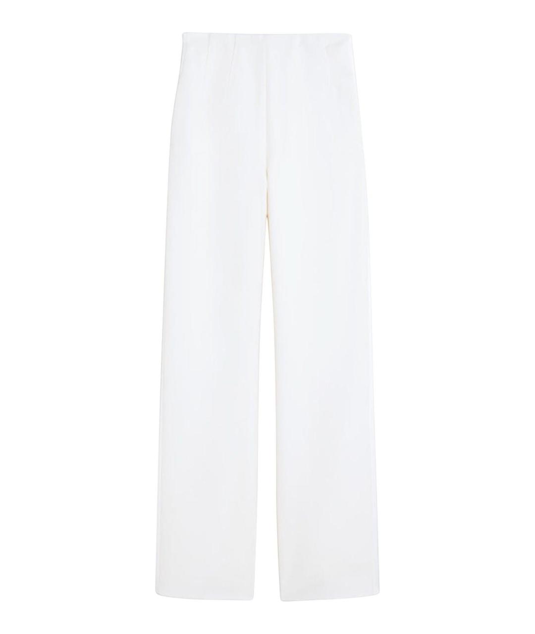 MAX MARA Белые шерстяные брюки широкие, фото 1