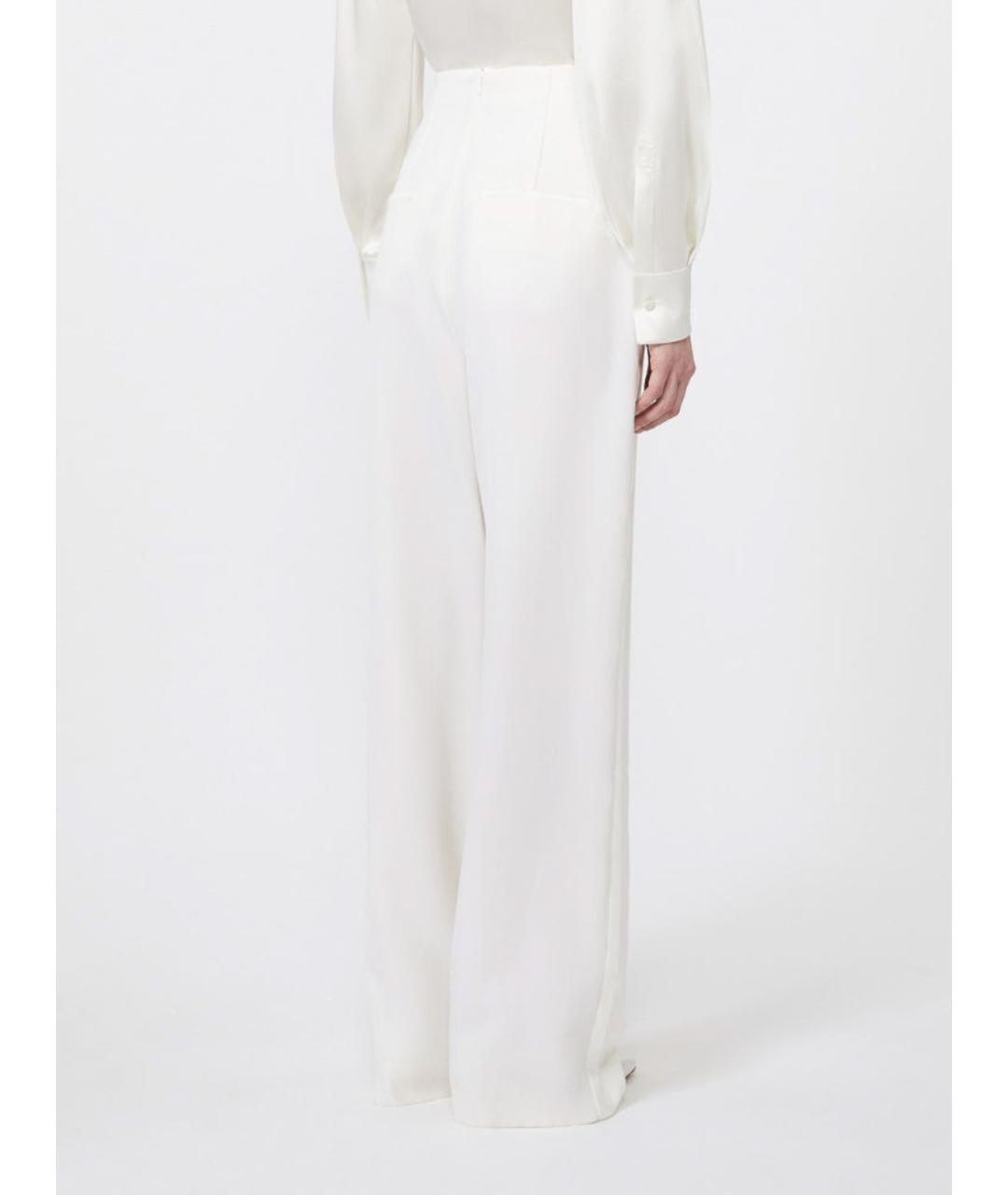 MAX MARA Белые шерстяные брюки широкие, фото 4