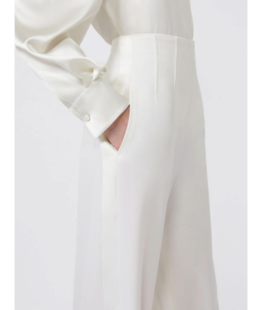 MAX MARA Белые шерстяные брюки широкие, фото 5