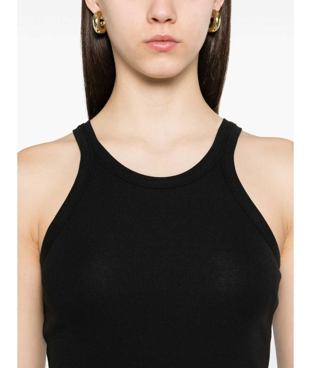 SPORTMAX Черная хлопковая майка, фото 3