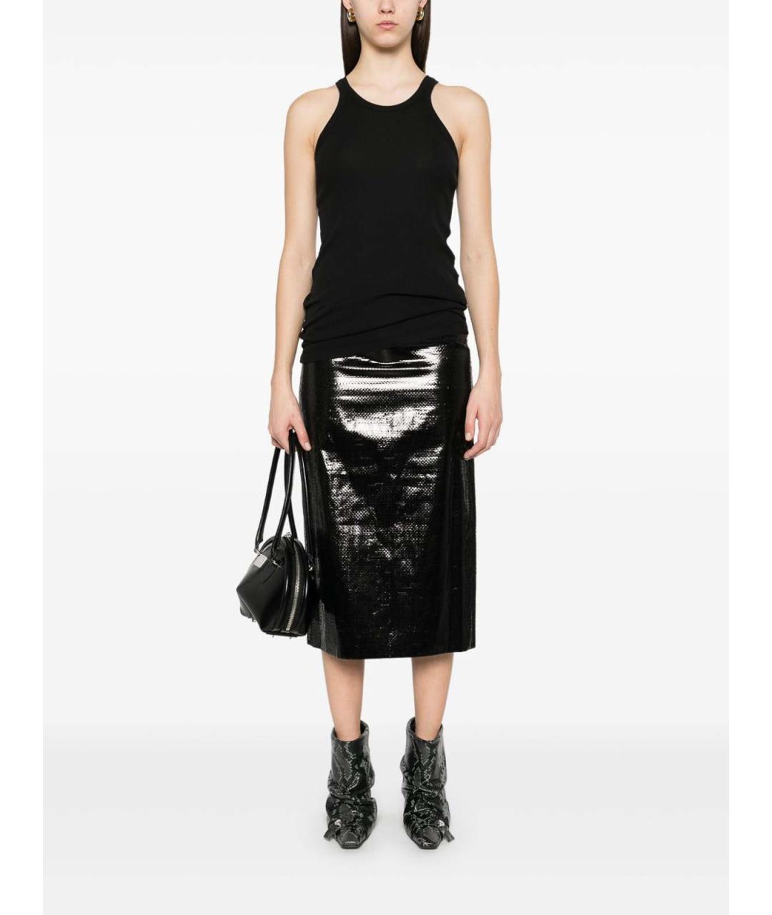 SPORTMAX Черная хлопковая майка, фото 5
