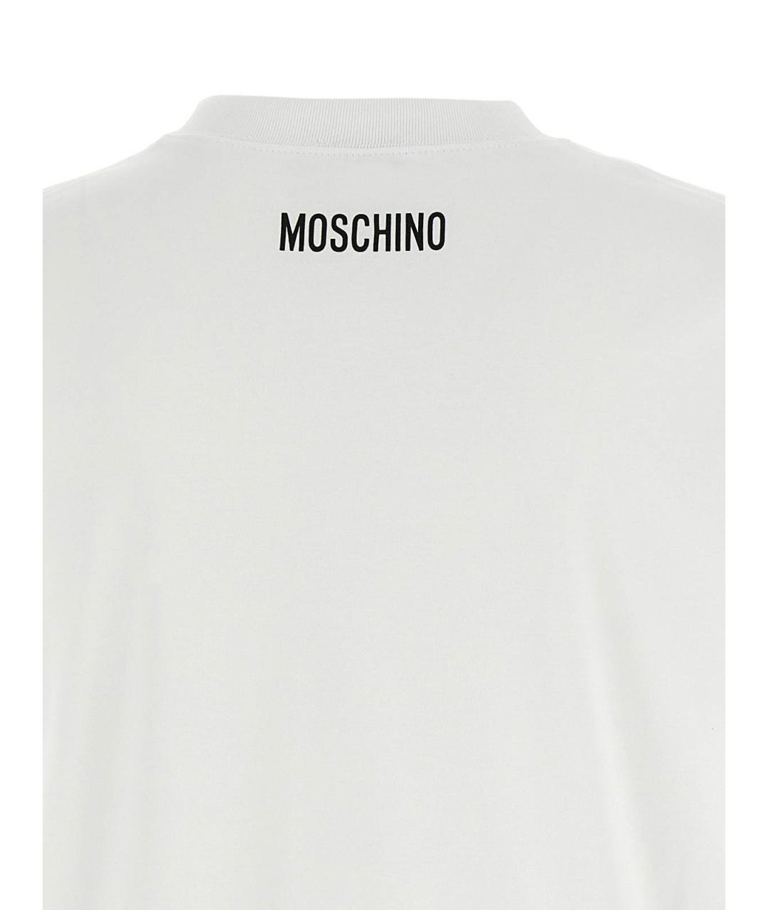 MOSCHINO Белая хлопковая футболка, фото 4