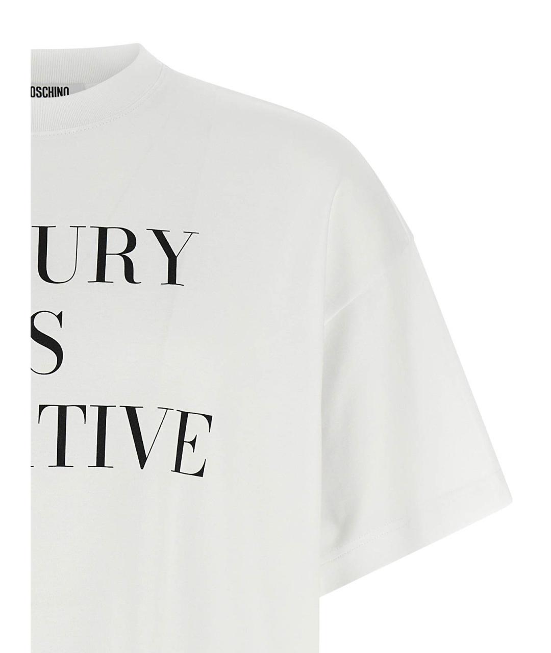 MOSCHINO Белая хлопковая футболка, фото 3