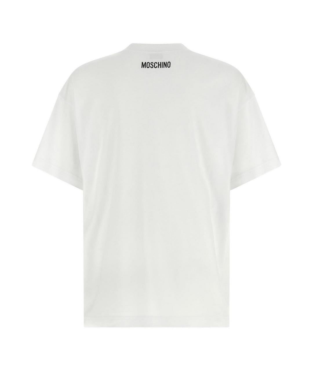 MOSCHINO Белая хлопковая футболка, фото 2