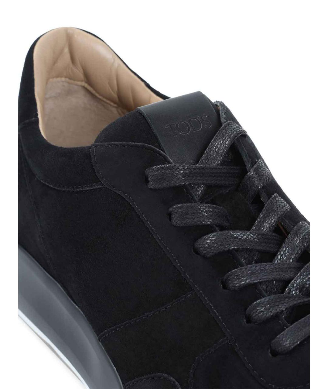 TOD'S Черные резиновые низкие кроссовки / кеды, фото 4