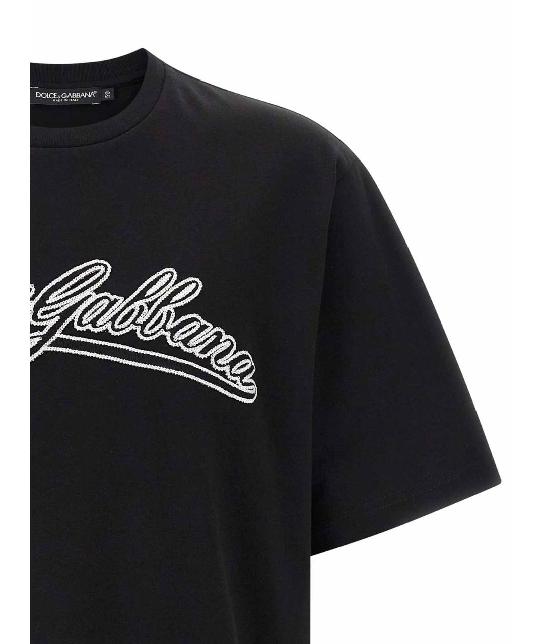 DOLCE&GABBANA Черная хлопковая футболка, фото 3