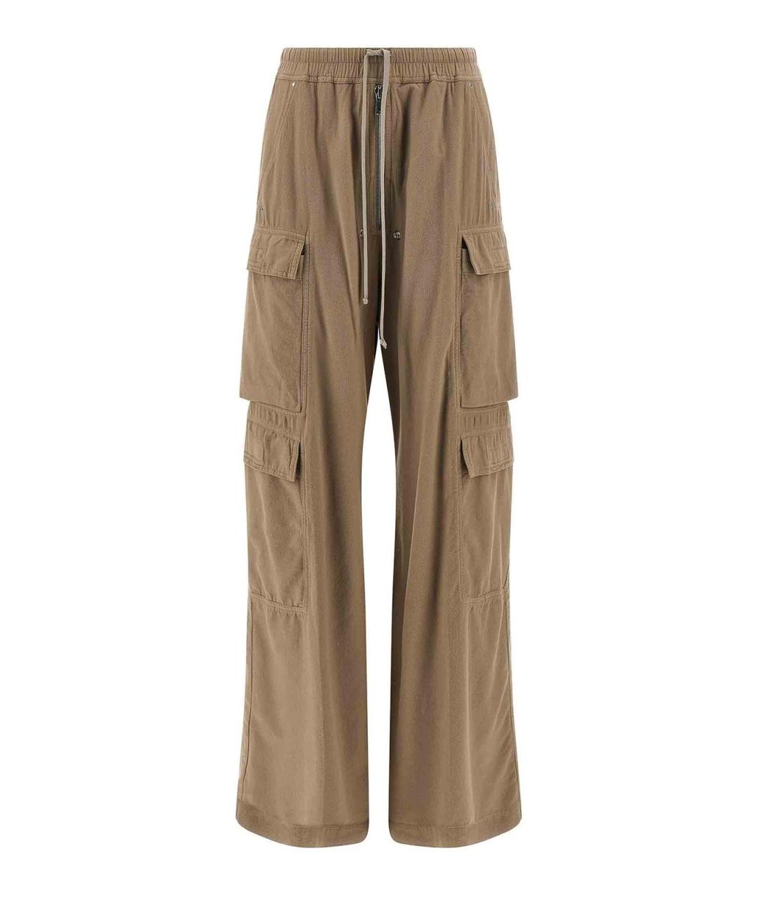 RICK OWENS DRKSHDW Бежевые хлопковые брюки широкие, фото 1