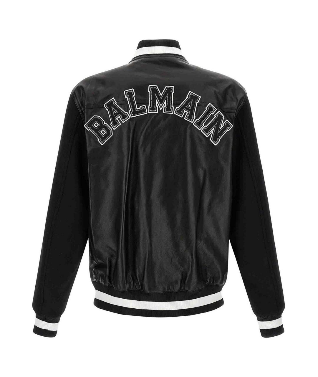 BALMAIN Черная кожаная куртка, фото 2