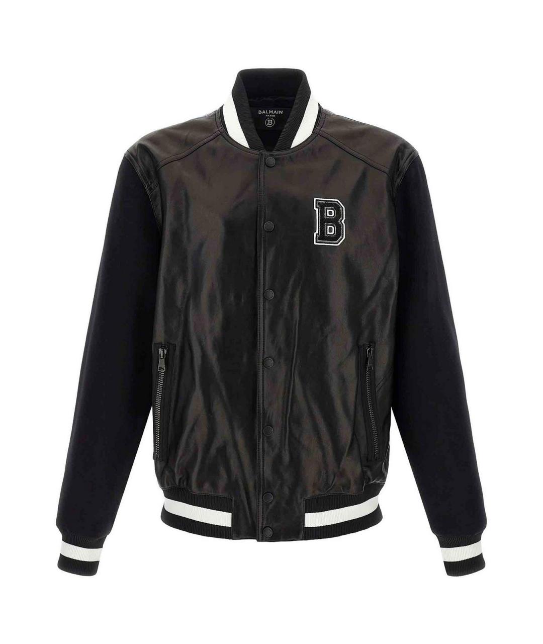 BALMAIN Черная кожаная куртка, фото 1