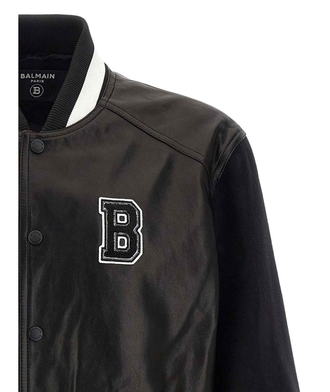 BALMAIN Черная кожаная куртка, фото 3