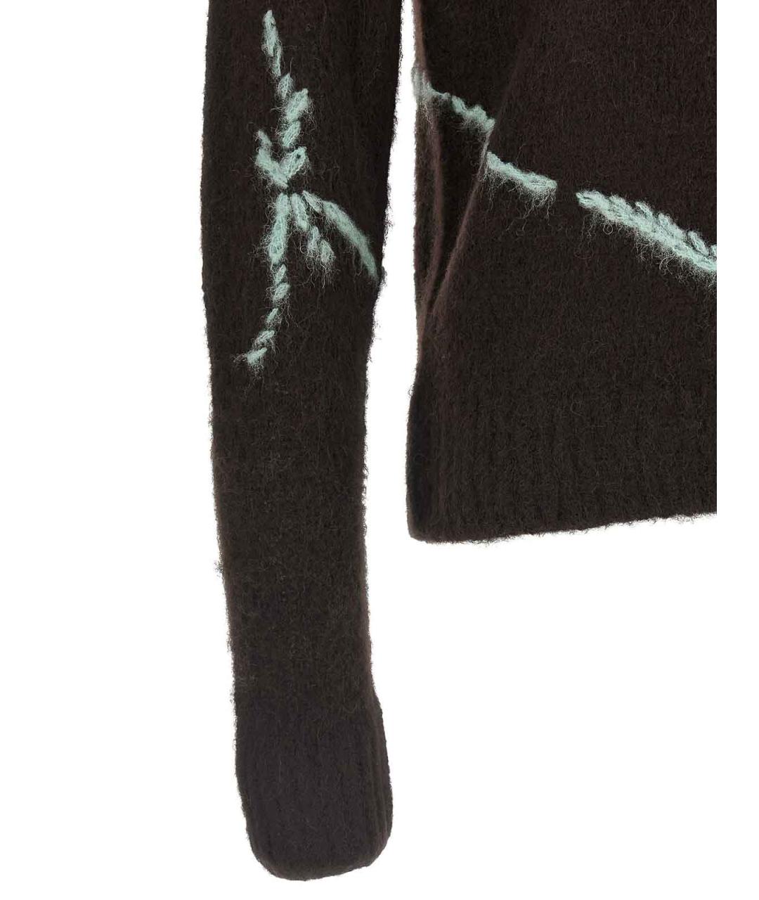 DRIES VAN NOTEN Коричневый шерстяной джемпер / свитер, фото 4