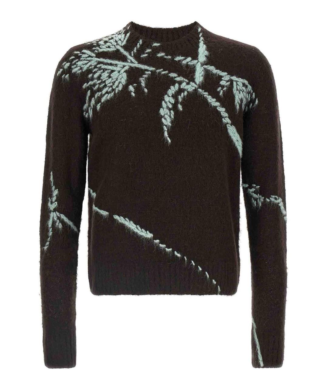 DRIES VAN NOTEN Коричневый шерстяной джемпер / свитер, фото 1