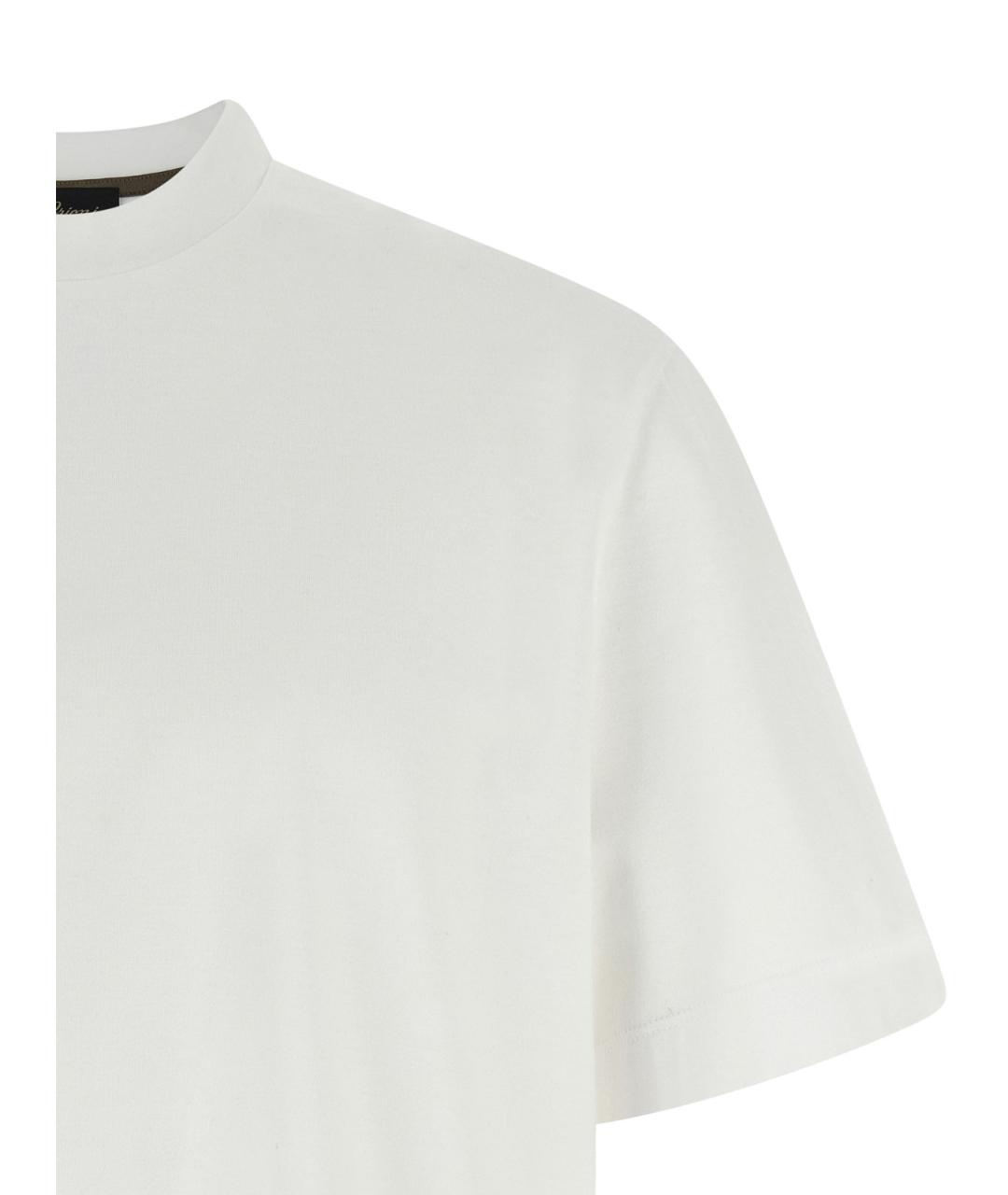 BRIONI Белая хлопковая футболка, фото 3