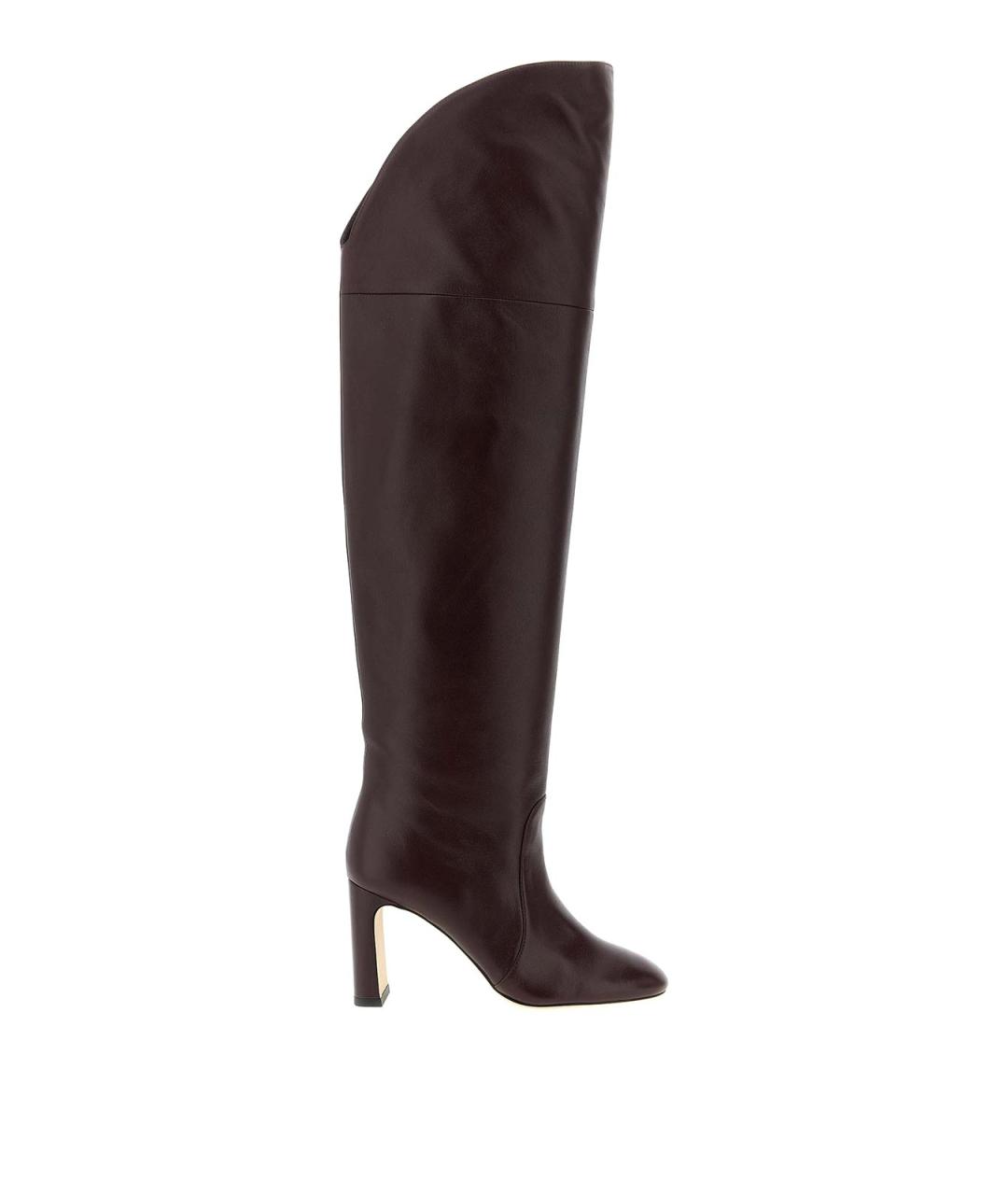 STUART WEITZMAN Бордовые кожаные сапоги, фото 1