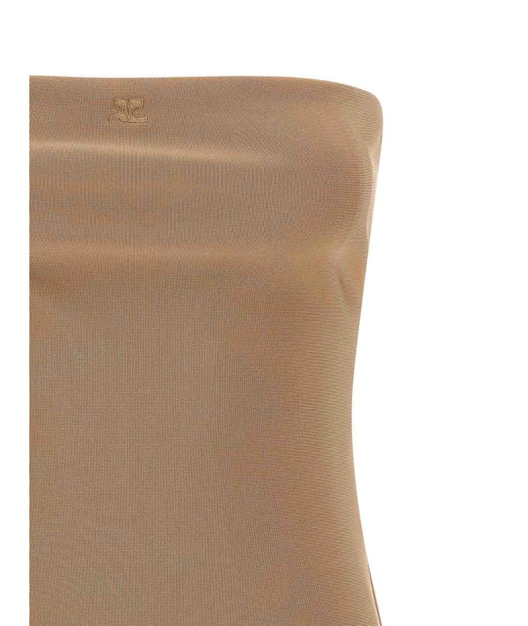 COURREGES Бежевое вискозное боди, фото 3